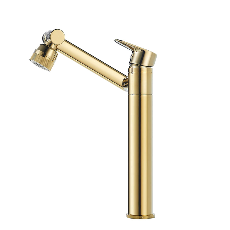 Adjustable Widespread Bathroom Faucet Lever Handles Widespread Sink Faucet Gold 11.8" Round Clearhalo 'Bathroom Remodel & Bathroom Fixtures' 'Bathroom Sink Faucets' 'Bathroom Sinks & Faucet Components' 'bathroom_sink_faucets' 'Home Improvement' 'home_improvement' 'home_improvement_bathroom_sink_faucets' 6976486