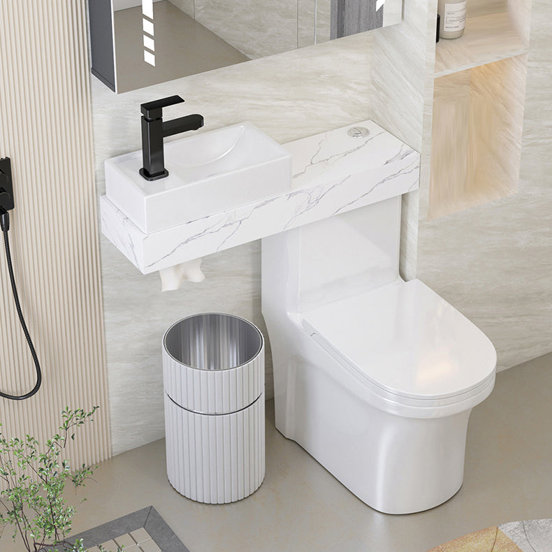 Contemporary Flush Toilet Floor Mount One-Piece Toilet Urine Toilet Clearhalo 'Bathroom Remodel & Bathroom Fixtures' 'Home Improvement' 'home_improvement' 'home_improvement_toilets' 'Toilets & Bidets' 'Toilets' 6977177