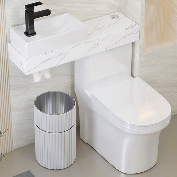 Contemporary Flush Toilet Floor Mount One-Piece Toilet Urine Toilet Cold/Hot Water Dispensor ( Left) Clearhalo 'Bathroom Remodel & Bathroom Fixtures' 'Home Improvement' 'home_improvement' 'home_improvement_toilets' 'Toilets & Bidets' 'Toilets' 6977178