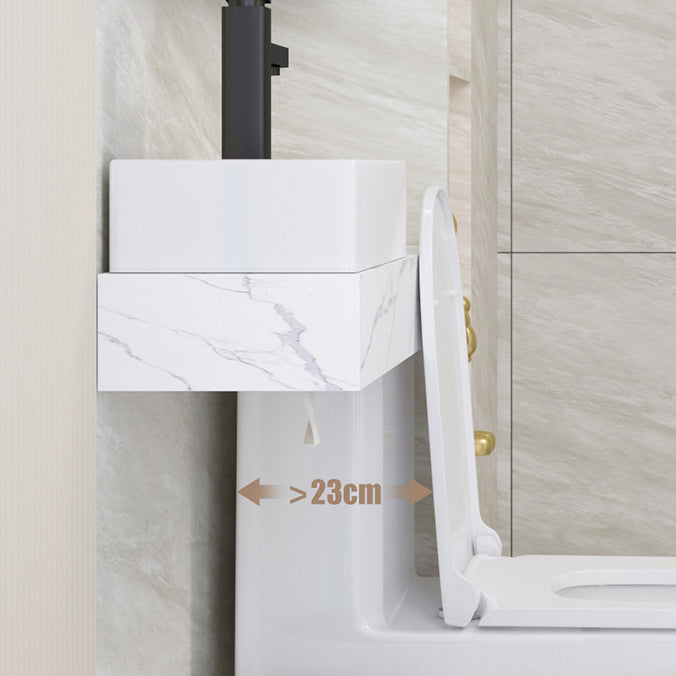 Contemporary Flush Toilet Floor Mount One-Piece Toilet Urine Toilet Clearhalo 'Bathroom Remodel & Bathroom Fixtures' 'Home Improvement' 'home_improvement' 'home_improvement_toilets' 'Toilets & Bidets' 'Toilets' 6977189