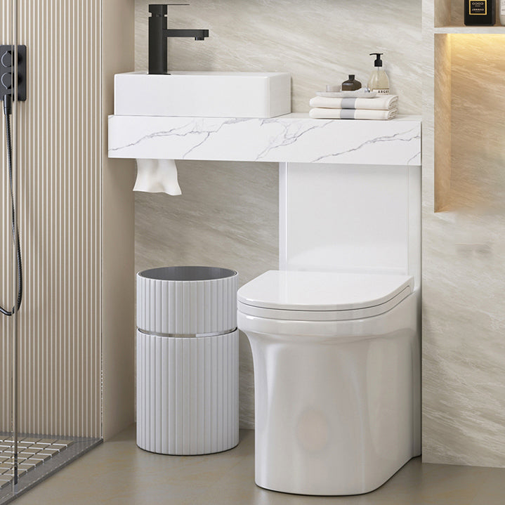 Contemporary Flush Toilet Floor Mount One-Piece Toilet Urine Toilet Clearhalo 'Bathroom Remodel & Bathroom Fixtures' 'Home Improvement' 'home_improvement' 'home_improvement_toilets' 'Toilets & Bidets' 'Toilets' 6977193