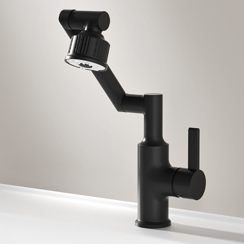 Deck Mounted Copper Tub Faucet Low Arc Robotic Arm Profile Faucet Preto Saia de mochila Clearhalo 'bathroom_sink_faucets' 'Conjuntos de Torneiras de Lavatório e Banheiro' 'home_improvement' 'home_improvement_bathroom_sink_faucets' 'Mobiliário Doméstico' 'Página inicial' 'Renovação e equipamento de casa de banho' 'Torneira para lavatório de banheiro' 6977357