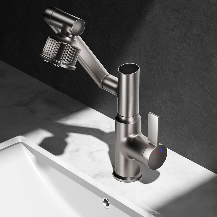 Deck Mounted Copper Tub Faucet Low Arc Robotic Arm Profile Faucet Clearhalo 'bathroom_sink_faucets' 'Conjuntos de Torneiras de Lavatório e Banheiro' 'home_improvement' 'home_improvement_bathroom_sink_faucets' 'Mobiliário Doméstico' 'Página inicial' 'Renovação e equipamento de casa de banho' 'Torneira para lavatório de banheiro' 6977363