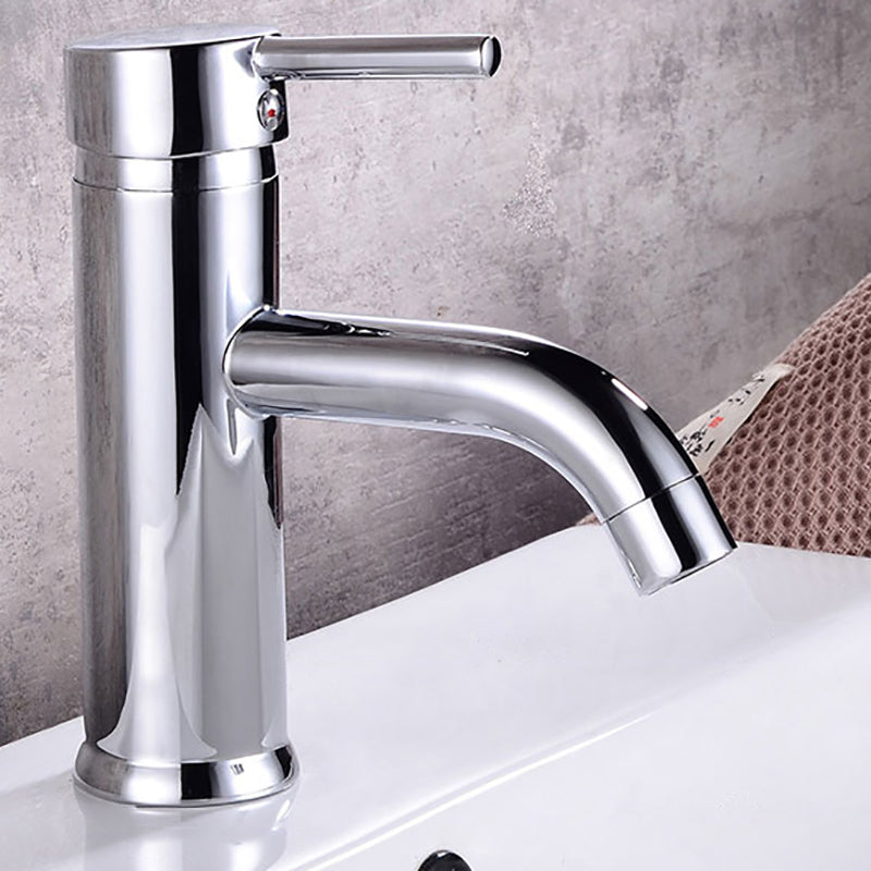 Modern Brass Bathroom Sink Faucet Circular Lever Handles Sink Faucet Chrome Tall Clearhalo 'Bathroom Remodel & Bathroom Fixtures' 'Bathroom Sink Faucets' 'Bathroom Sinks & Faucet Components' 'bathroom_sink_faucets' 'Home Improvement' 'home_improvement' 'home_improvement_bathroom_sink_faucets' 6977658