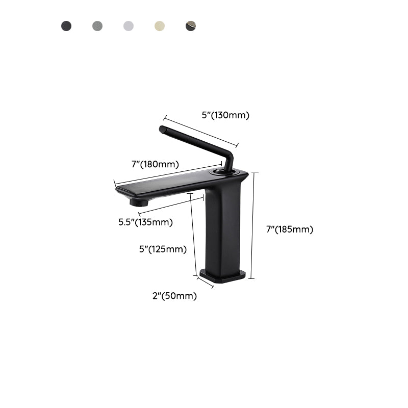 Modern Basin Lavatory Faucet Single Handle Low Arc Bathroom Faucet Clearhalo 'Bathroom Remodel & Bathroom Fixtures' 'Bathroom Sink Faucets' 'Bathroom Sinks & Faucet Components' 'bathroom_sink_faucets' 'Home Improvement' 'home_improvement' 'home_improvement_bathroom_sink_faucets' 6977729