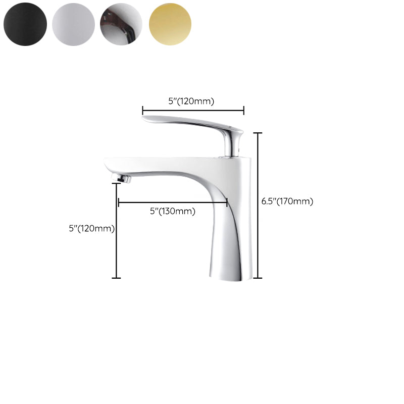 Modern Brass Bathroom Sink Faucet Lever Handles Sink Faucet with 1 Hole Clearhalo 'Bathroom Remodel & Bathroom Fixtures' 'Bathroom Sink Faucets' 'Bathroom Sinks & Faucet Components' 'bathroom_sink_faucets' 'Home Improvement' 'home_improvement' 'home_improvement_bathroom_sink_faucets' 6977751