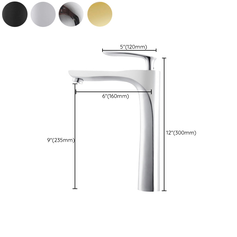 Modern Brass Bathroom Sink Faucet Lever Handles Sink Faucet with 1 Hole Clearhalo 'Bathroom Remodel & Bathroom Fixtures' 'Bathroom Sink Faucets' 'Bathroom Sinks & Faucet Components' 'bathroom_sink_faucets' 'Home Improvement' 'home_improvement' 'home_improvement_bathroom_sink_faucets' 6977753