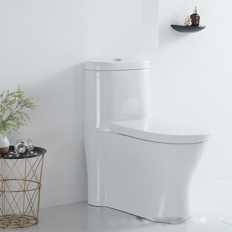 Traditional Ceramic Flush Toilet 1-Piece Toilet Bowl for Bathroom Plastic 15"L x 28"W x 30"H 12" Clearhalo 'Bathroom Remodel & Bathroom Fixtures' 'Home Improvement' 'home_improvement' 'home_improvement_toilets' 'Toilets & Bidets' 'Toilets' 6980627