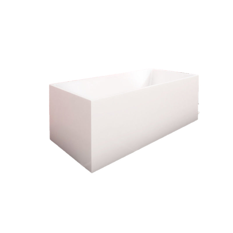 Freestanding Acrylic Bathtub White Rectangular Modern Back to Wall Bath 39"L x 30"W x 24"H Clearhalo 'Bathroom Remodel & Bathroom Fixtures' 'Bathtubs' 'Home Improvement' 'home_improvement' 'home_improvement_bathtubs' 'Showers & Bathtubs' 6980728