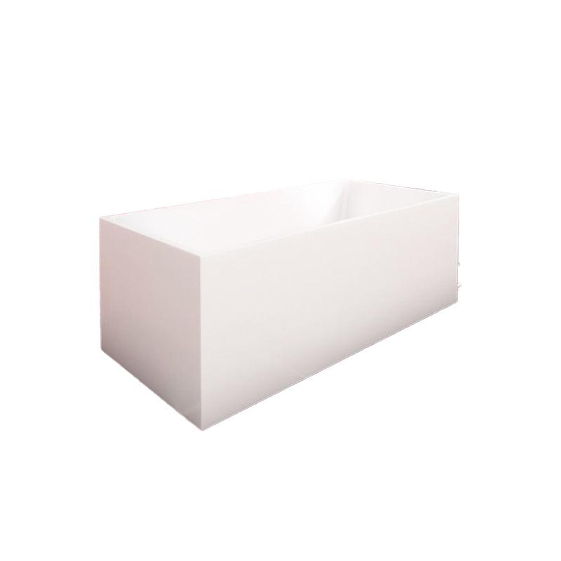 Freestanding Acrylic Bathtub White Rectangular Modern Back to Wall Bath Clearhalo 'Bathroom Remodel & Bathroom Fixtures' 'Bathtubs' 'Home Improvement' 'home_improvement' 'home_improvement_bathtubs' 'Showers & Bathtubs' 6980732