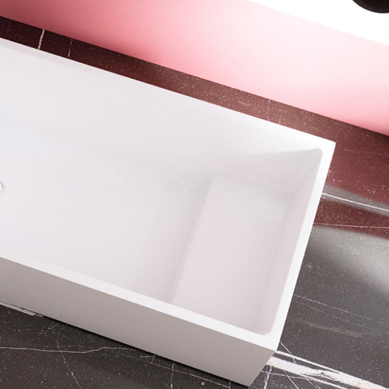 Freestanding Acrylic Bathtub White Rectangular Modern Back to Wall Bath Clearhalo 'Bathroom Remodel & Bathroom Fixtures' 'Bathtubs' 'Home Improvement' 'home_improvement' 'home_improvement_bathtubs' 'Showers & Bathtubs' 6980733