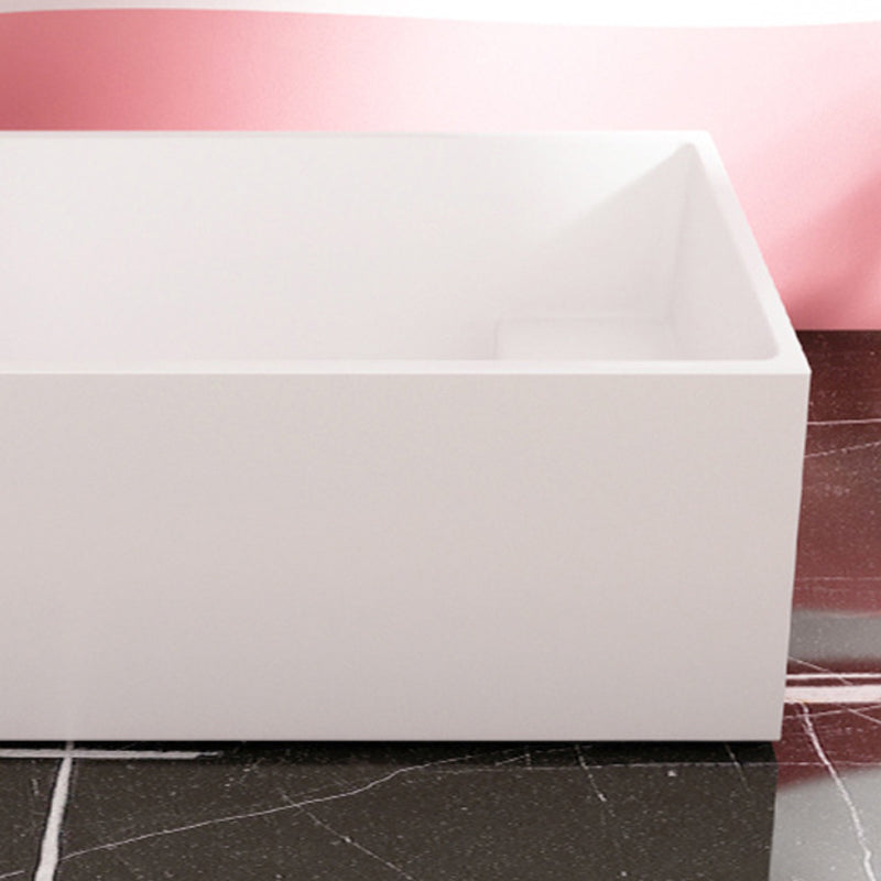 Freestanding Acrylic Bathtub White Rectangular Modern Back to Wall Bath Clearhalo 'Bathroom Remodel & Bathroom Fixtures' 'Bathtubs' 'Home Improvement' 'home_improvement' 'home_improvement_bathtubs' 'Showers & Bathtubs' 6980735