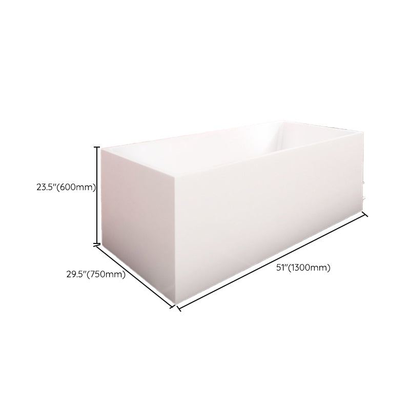 Freestanding Acrylic Bathtub White Rectangular Modern Back to Wall Bath Clearhalo 'Bathroom Remodel & Bathroom Fixtures' 'Bathtubs' 'Home Improvement' 'home_improvement' 'home_improvement_bathtubs' 'Showers & Bathtubs' 6980736