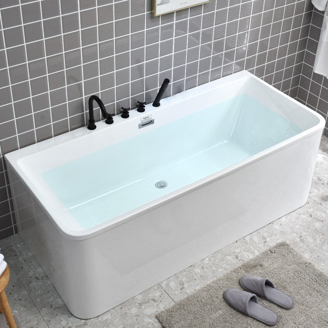 23.62-inch Tall Acrylic Rectangular Bath Soaking White Bathtub 55.1"L x 23.6"W x 28.3"H Clearhalo 'Bathroom Remodel & Bathroom Fixtures' 'Bathtubs' 'Home Improvement' 'home_improvement' 'home_improvement_bathtubs' 'Showers & Bathtubs' 6980771