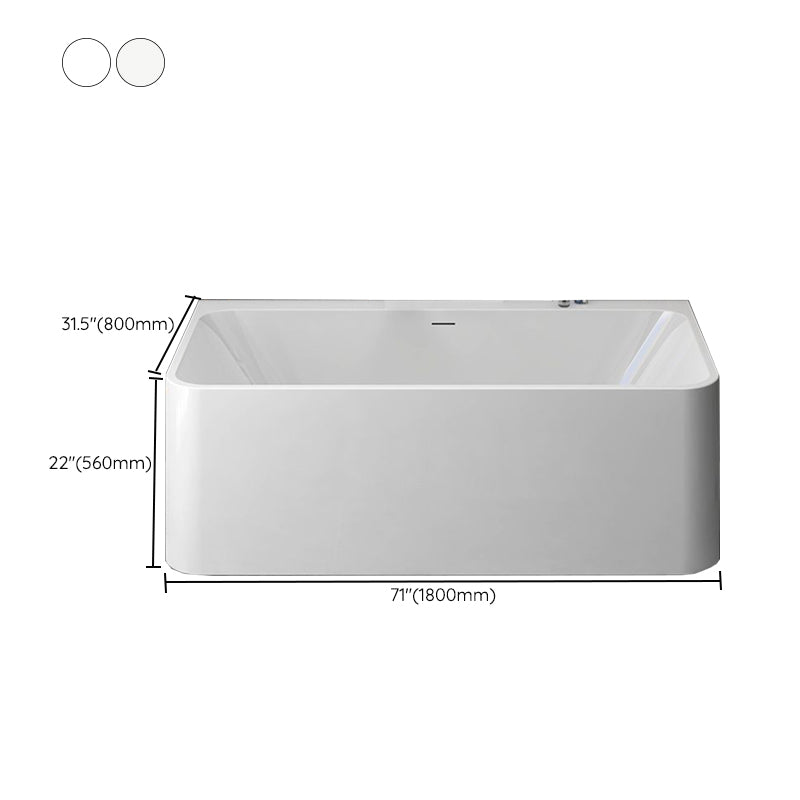 Modern Stone Rectangular Tub Soaking 22.05" Wide Bath with Overflow Trim Bath Clearhalo 'Bathroom Remodel & Bathroom Fixtures' 'Bathtubs' 'Home Improvement' 'home_improvement' 'home_improvement_bathtubs' 'Showers & Bathtubs' 6980880