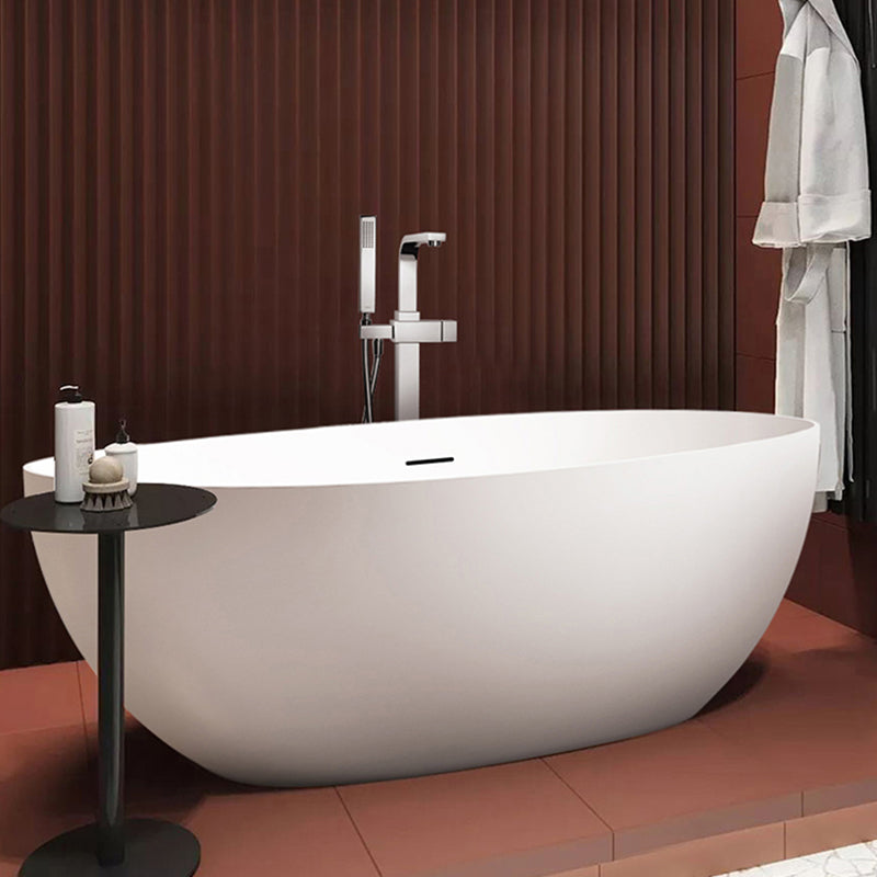 Stone Soaking Bathtub Antique Finish Oval Freestanding Bath Tub Silver 63"L x 30"W x 22"H Tub with Freestanding Tub Fillers Clearhalo 'Bathroom Remodel & Bathroom Fixtures' 'Bathtubs' 'Home Improvement' 'home_improvement' 'home_improvement_bathtubs' 'Showers & Bathtubs' 6980895