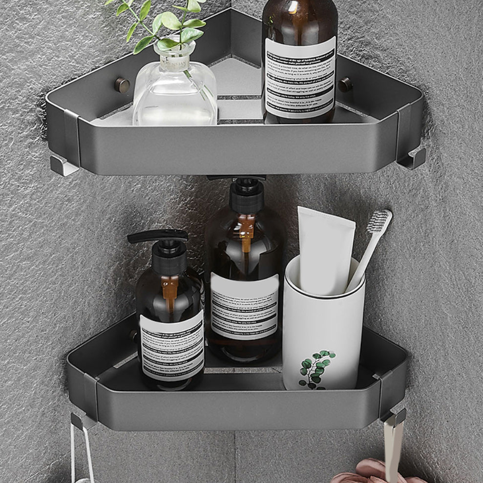 Stainless Steel Bathroom Accessory Set Modern Triangle Basket Clearhalo 'Bathroom Hardware Sets' 'Bathroom Hardware' 'Bathroom Remodel & Bathroom Fixtures' 'bathroom_hardware_sets' 'Home Improvement' 'home_improvement' 'home_improvement_bathroom_hardware_sets' 6996864