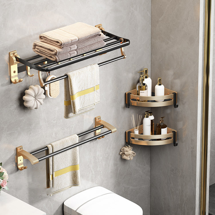 7 Piece Traditional Bathroom Accessory Set Aluminum Bathroom Accessory Kit 4-Piece Set (Towel Bar) Clearhalo 'Bathroom Hardware Sets' 'Bathroom Hardware' 'Bathroom Remodel & Bathroom Fixtures' 'bathroom_hardware_sets' 'Home Improvement' 'home_improvement' 'home_improvement_bathroom_hardware_sets' 6996881