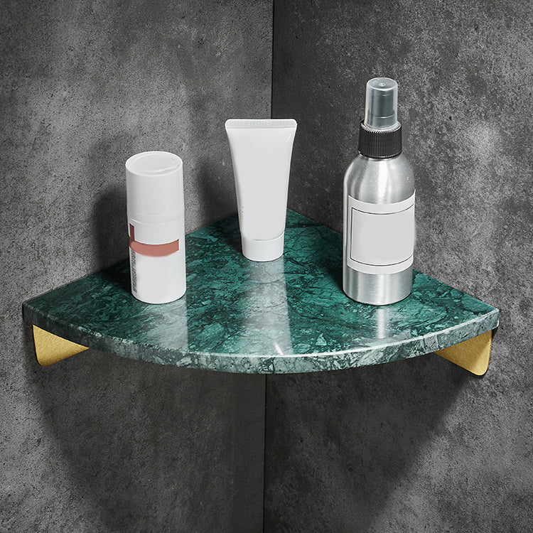 Marble 2 Piece Bathroom Accessory Set Brushed Metal Bath Shelf Green Arc 1 Piece Clearhalo 'Bathroom Hardware Sets' 'Bathroom Hardware' 'Bathroom Remodel & Bathroom Fixtures' 'bathroom_hardware_sets' 'Home Improvement' 'home_improvement' 'home_improvement_bathroom_hardware_sets' 6996902