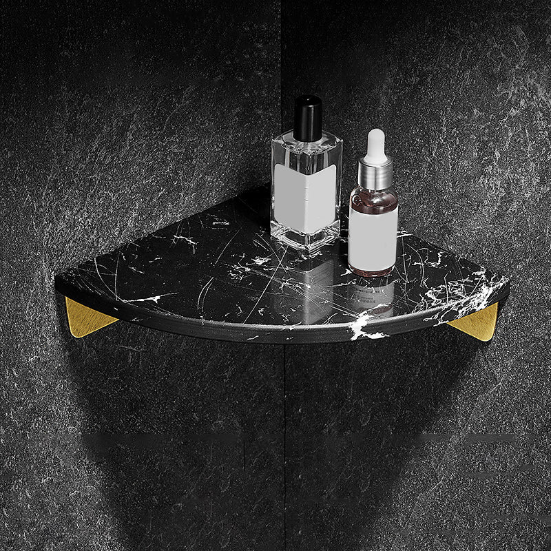 Aluminum Bathroom Accessory Set 1.57 Inches Tall Marble Bath Shelf Black Arc 1 Piece Clearhalo 'Bathroom Hardware Sets' 'Bathroom Hardware' 'Bathroom Remodel & Bathroom Fixtures' 'bathroom_hardware_sets' 'Home Improvement' 'home_improvement' 'home_improvement_bathroom_hardware_sets' 6996916