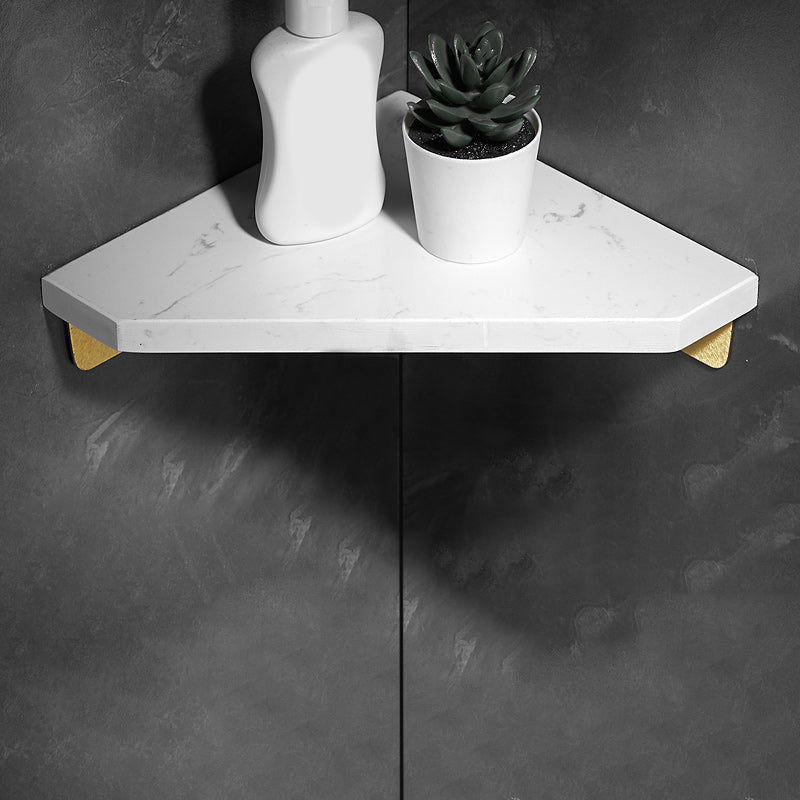 Aluminum Bathroom Accessory Set 1.57 Inches Tall Marble Bath Shelf White Triangle 1 Piece Clearhalo 'Bathroom Hardware Sets' 'Bathroom Hardware' 'Bathroom Remodel & Bathroom Fixtures' 'bathroom_hardware_sets' 'Home Improvement' 'home_improvement' 'home_improvement_bathroom_hardware_sets' 6996933