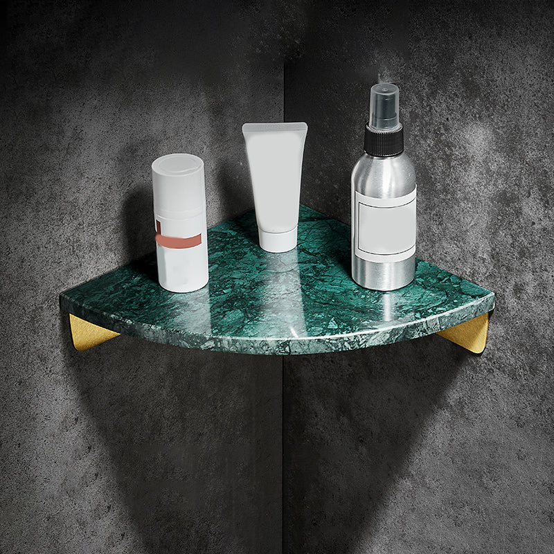 Aluminum Bathroom Accessory Set 1.57 Inches Tall Marble Bath Shelf Green Arc 1 Piece Clearhalo 'Bathroom Hardware Sets' 'Bathroom Hardware' 'Bathroom Remodel & Bathroom Fixtures' 'bathroom_hardware_sets' 'Home Improvement' 'home_improvement' 'home_improvement_bathroom_hardware_sets' 6996936