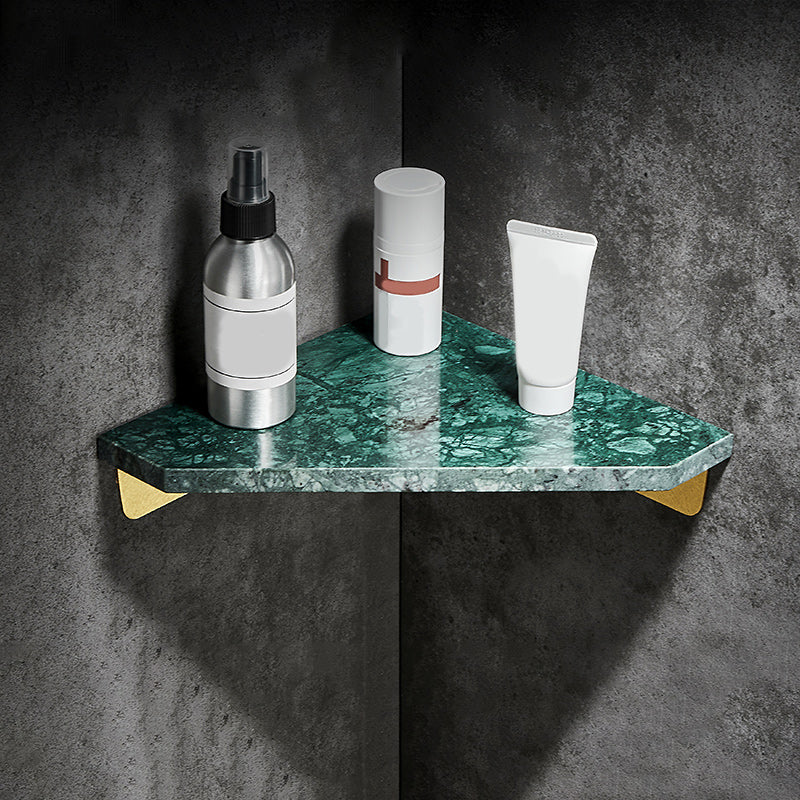 Aluminum Bathroom Accessory Set 1.57 Inches Tall Marble Bath Shelf Green Triangle 1 Piece Clearhalo 'Bathroom Hardware Sets' 'Bathroom Hardware' 'Bathroom Remodel & Bathroom Fixtures' 'bathroom_hardware_sets' 'Home Improvement' 'home_improvement' 'home_improvement_bathroom_hardware_sets' 6996939