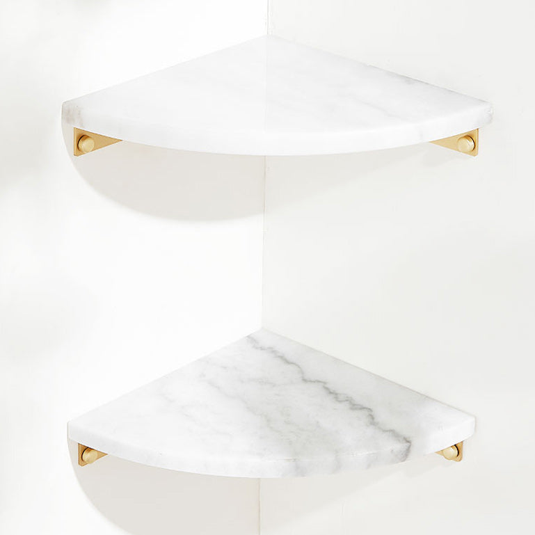 2 Piece Marble Bath Shelf Brass Bathroom Hardware Set in White/Green Clearhalo 'Bathroom Hardware Sets' 'Bathroom Hardware' 'Bathroom Remodel & Bathroom Fixtures' 'bathroom_hardware_sets' 'Home Improvement' 'home_improvement' 'home_improvement_bathroom_hardware_sets' 6996942