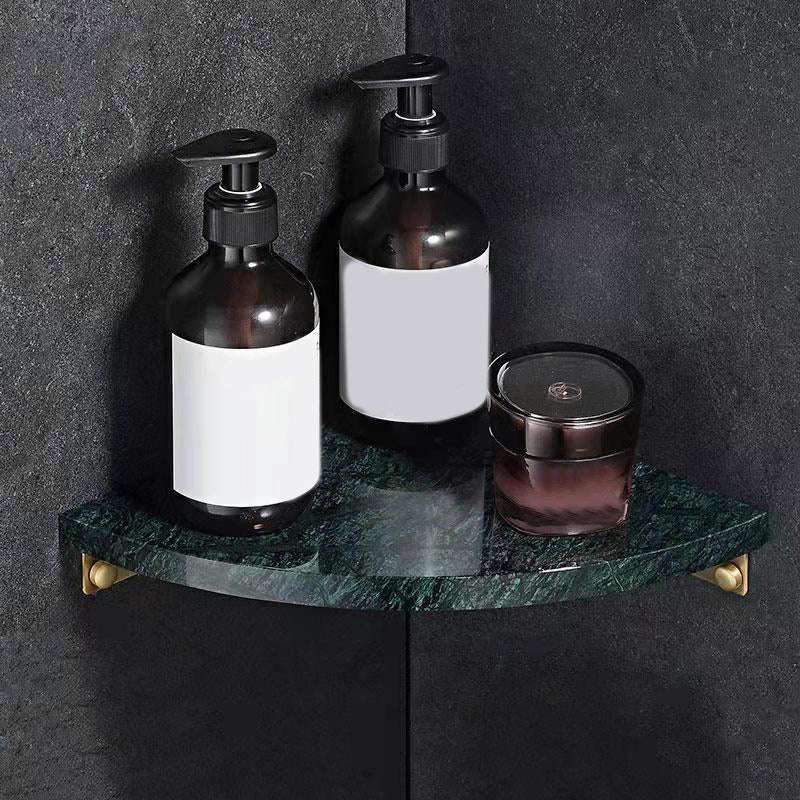 2 Piece Marble Bath Shelf Brass Bathroom Hardware Set in White/Green Green 1 Piece Clearhalo 'Bathroom Hardware Sets' 'Bathroom Hardware' 'Bathroom Remodel & Bathroom Fixtures' 'bathroom_hardware_sets' 'Home Improvement' 'home_improvement' 'home_improvement_bathroom_hardware_sets' 6996944