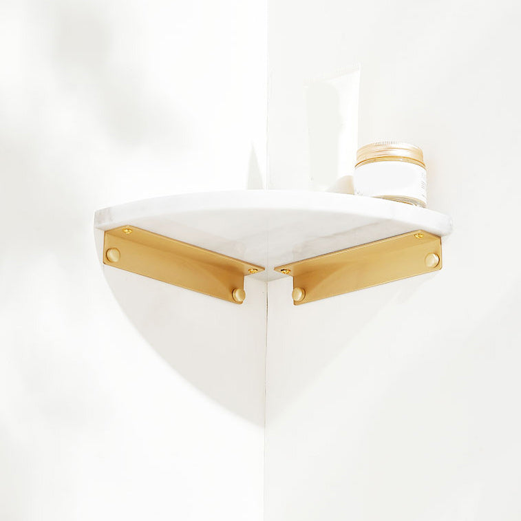 2 Piece Marble Bath Shelf Brass Bathroom Hardware Set in White/Green Clearhalo 'Bathroom Hardware Sets' 'Bathroom Hardware' 'Bathroom Remodel & Bathroom Fixtures' 'bathroom_hardware_sets' 'Home Improvement' 'home_improvement' 'home_improvement_bathroom_hardware_sets' 6996947