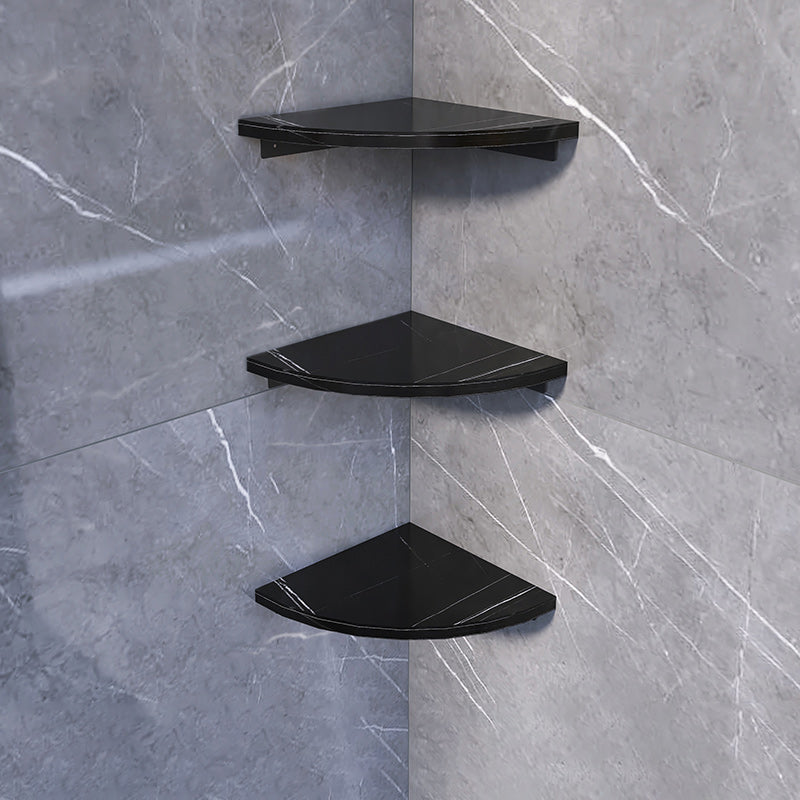 3 Piece Modern Bathroom Accessory Set Marble and Metal Bath Shelf Black 3 Piece Set Clearhalo 'Bathroom Hardware Sets' 'Bathroom Hardware' 'Bathroom Remodel & Bathroom Fixtures' 'bathroom_hardware_sets' 'Home Improvement' 'home_improvement' 'home_improvement_bathroom_hardware_sets' 6996980