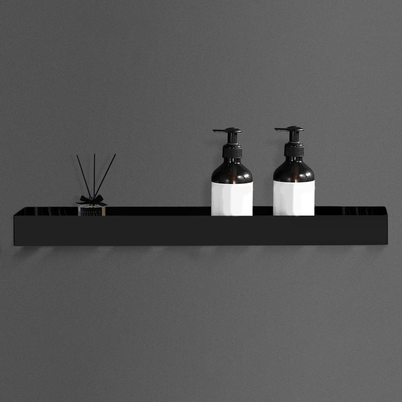 Contemporary Stainless Steel Bath Shelf 2-Piece Bathroom Accessory Set Black 1 Piece Clearhalo 'Bathroom Hardware Sets' 'Bathroom Hardware' 'Bathroom Remodel & Bathroom Fixtures' 'bathroom_hardware_sets' 'Home Improvement' 'home_improvement' 'home_improvement_bathroom_hardware_sets' 6997000