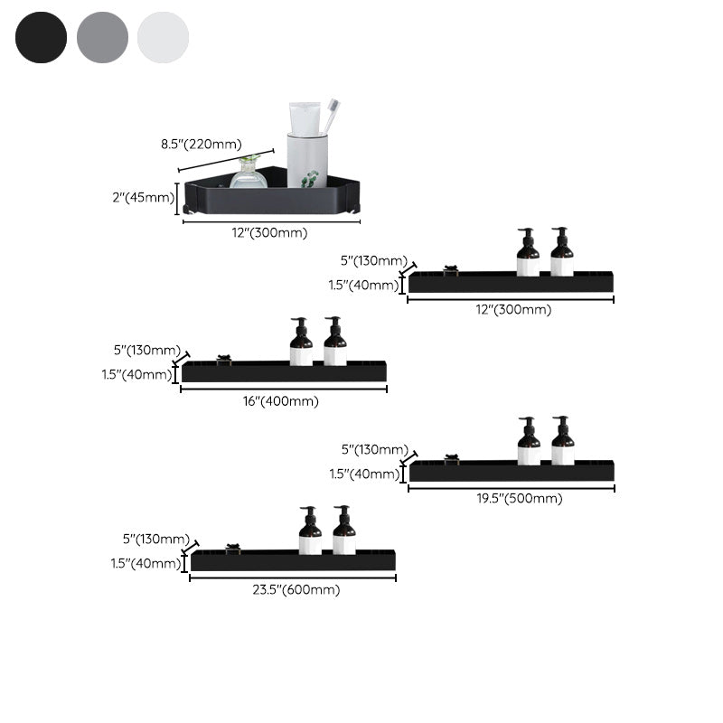 Contemporary Stainless Steel Bath Shelf 2-Piece Bathroom Accessory Set Clearhalo 'Bathroom Hardware Sets' 'Bathroom Hardware' 'Bathroom Remodel & Bathroom Fixtures' 'bathroom_hardware_sets' 'Home Improvement' 'home_improvement' 'home_improvement_bathroom_hardware_sets' 6997013