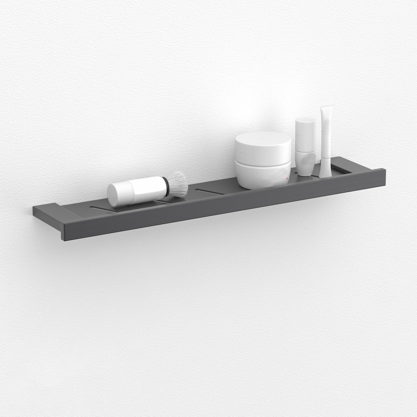 Gray Contemporary Bathroom Hardware Set Brushed Gray Bath Shelf/Paper Holder/Towel Bar Bath Shelf Clearhalo 'Bathroom Hardware Sets' 'Bathroom Hardware' 'Bathroom Remodel & Bathroom Fixtures' 'bathroom_hardware_sets' 'Home Improvement' 'home_improvement' 'home_improvement_bathroom_hardware_sets' 6997020