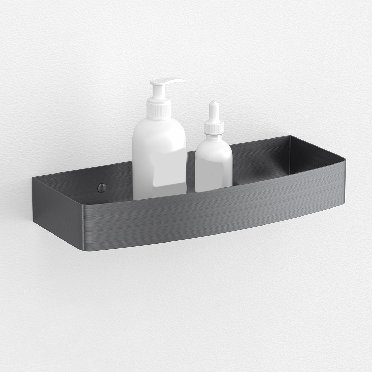 Gray Contemporary Bathroom Hardware Set Brushed Gray Bath Shelf/Paper Holder/Towel Bar Square Bath Shelf Clearhalo 'Bathroom Hardware Sets' 'Bathroom Hardware' 'Bathroom Remodel & Bathroom Fixtures' 'bathroom_hardware_sets' 'Home Improvement' 'home_improvement' 'home_improvement_bathroom_hardware_sets' 6997028