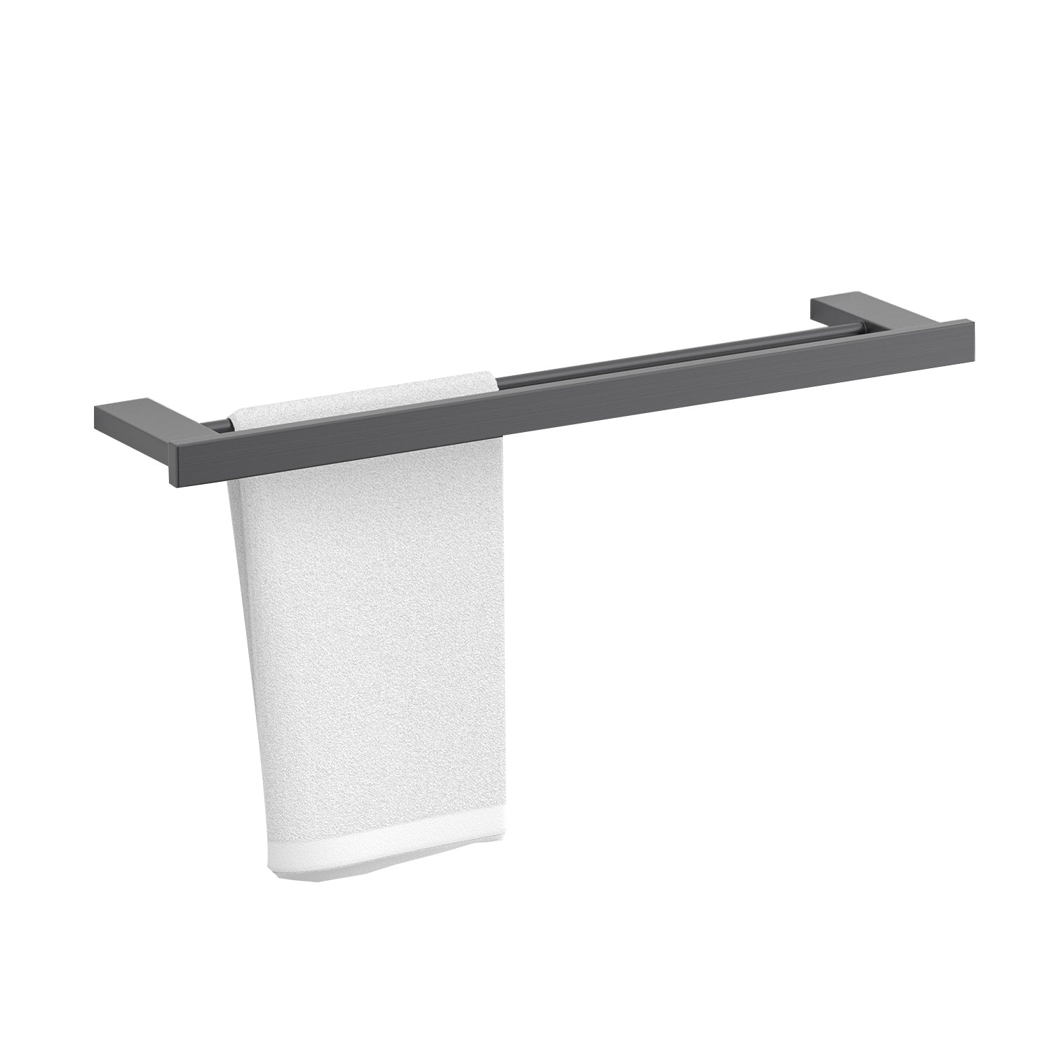 Gray Contemporary Bathroom Hardware Set Brushed Gray Bath Shelf/Paper Holder/Towel Bar Clearhalo 'Bathroom Hardware Sets' 'Bathroom Hardware' 'Bathroom Remodel & Bathroom Fixtures' 'bathroom_hardware_sets' 'Home Improvement' 'home_improvement' 'home_improvement_bathroom_hardware_sets' 6997029