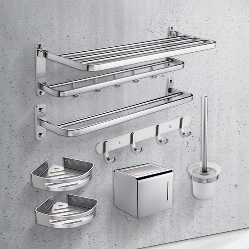 Contemporary Bathroom Hardware Set Towel Bar/Bath Shelf & Paper Holder Included Clearhalo 'Bathroom Hardware Sets' 'Bathroom Hardware' 'Bathroom Remodel & Bathroom Fixtures' 'bathroom_hardware_sets' 'Home Improvement' 'home_improvement' 'home_improvement_bathroom_hardware_sets' 6997056