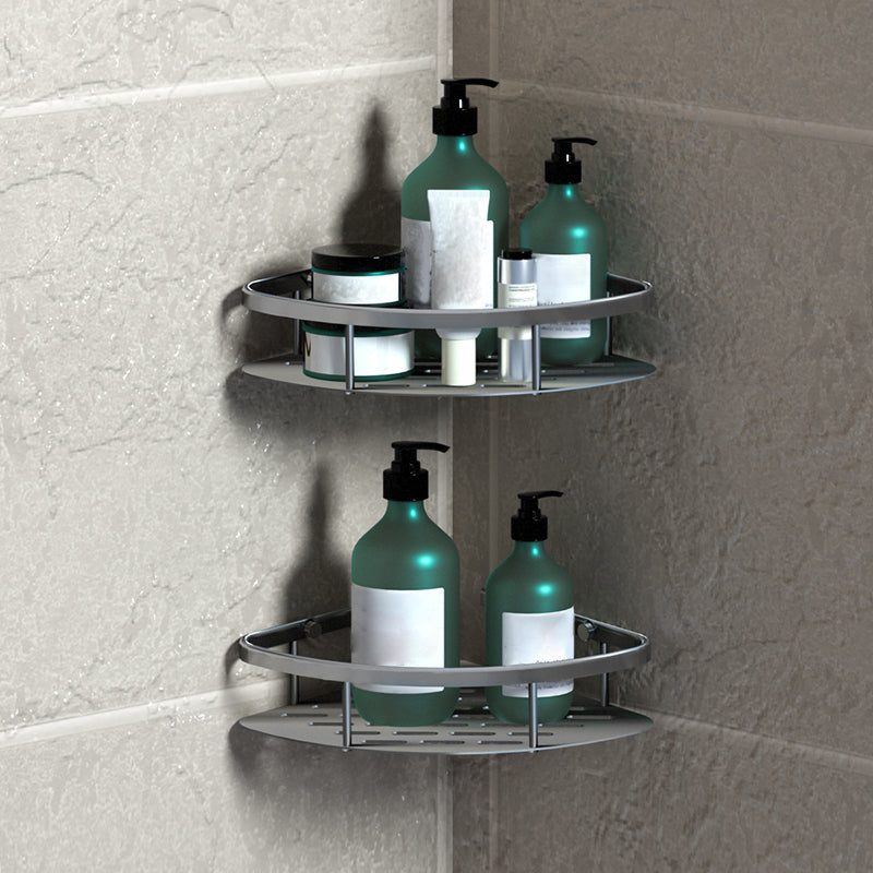 3-Piece Modern Bathroom Accessory Set Aluminum Bath Shelf in Silver 2 Piece Set Clearhalo 'Bathroom Hardware Sets' 'Bathroom Hardware' 'Bathroom Remodel & Bathroom Fixtures' 'bathroom_hardware_sets' 'Home Improvement' 'home_improvement' 'home_improvement_bathroom_hardware_sets' 6997124