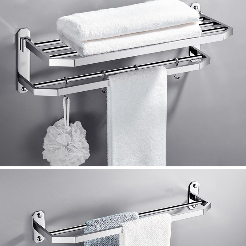 Modern 7 Piece Bathroom Accessory Set Polished Chrome Bathroom Hardware Curve Towel Rack with Towel Bar Clearhalo 'Bathroom Hardware Sets' 'Bathroom Hardware' 'Bathroom Remodel & Bathroom Fixtures' 'bathroom_hardware_sets' 'Home Improvement' 'home_improvement' 'home_improvement_bathroom_hardware_sets' 6997136