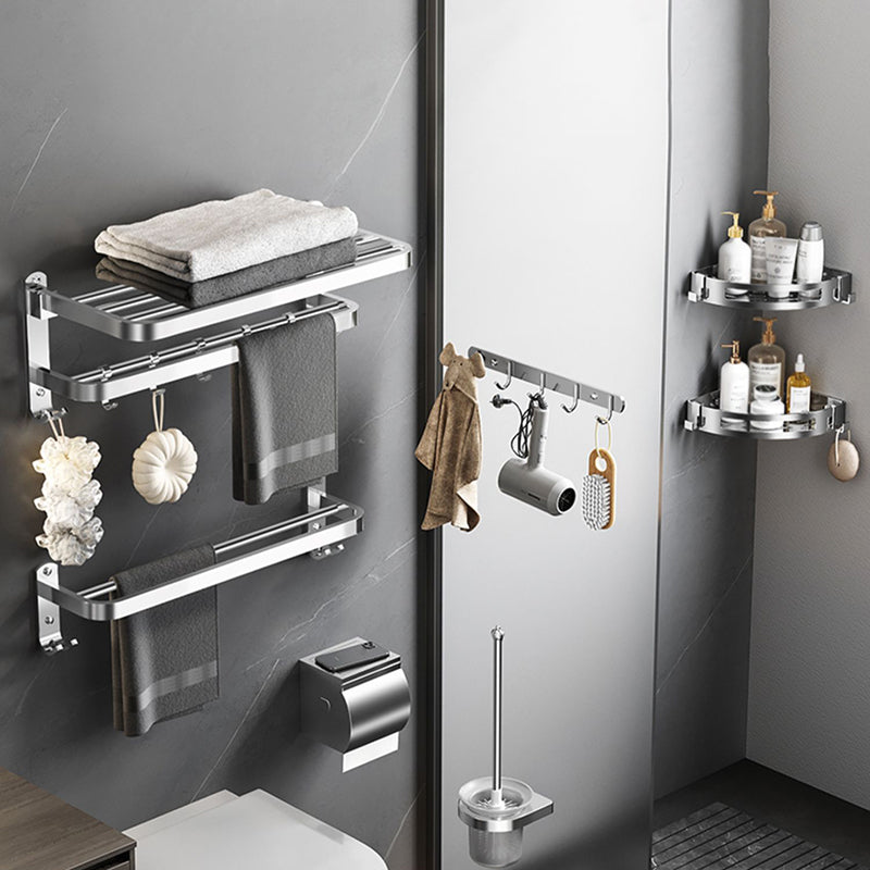 Modern 7 Piece Bathroom Accessory Set Polished Chrome Bathroom Hardware Clearhalo 'Bathroom Hardware Sets' 'Bathroom Hardware' 'Bathroom Remodel & Bathroom Fixtures' 'bathroom_hardware_sets' 'Home Improvement' 'home_improvement' 'home_improvement_bathroom_hardware_sets' 6997140