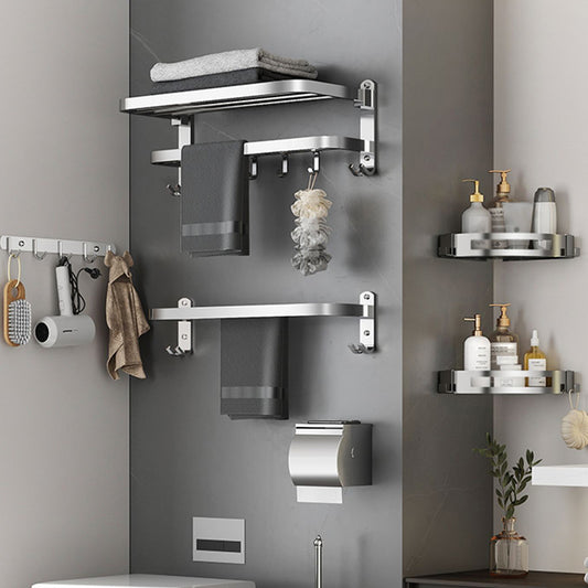 Modern 7 Piece Bathroom Accessory Set Polished Chrome Bathroom Hardware Clearhalo 'Bathroom Hardware Sets' 'Bathroom Hardware' 'Bathroom Remodel & Bathroom Fixtures' 'bathroom_hardware_sets' 'Home Improvement' 'home_improvement' 'home_improvement_bathroom_hardware_sets' 6997141