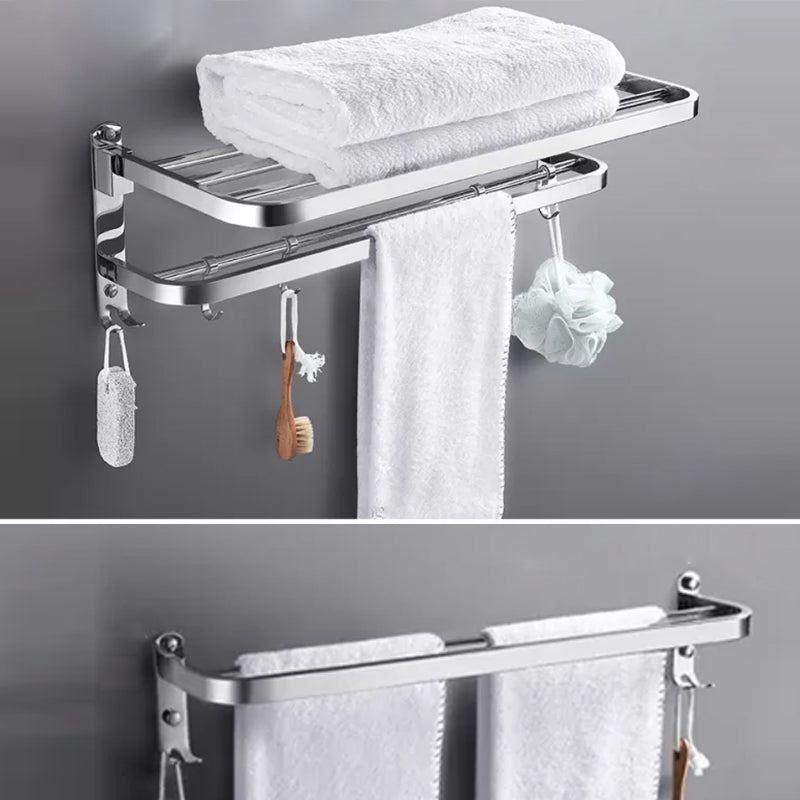 Modern 7 Piece Bathroom Accessory Set Polished Chrome Bathroom Hardware Standard Towel Rack with Towel Bar Clearhalo 'Bathroom Hardware Sets' 'Bathroom Hardware' 'Bathroom Remodel & Bathroom Fixtures' 'bathroom_hardware_sets' 'Home Improvement' 'home_improvement' 'home_improvement_bathroom_hardware_sets' 6997152