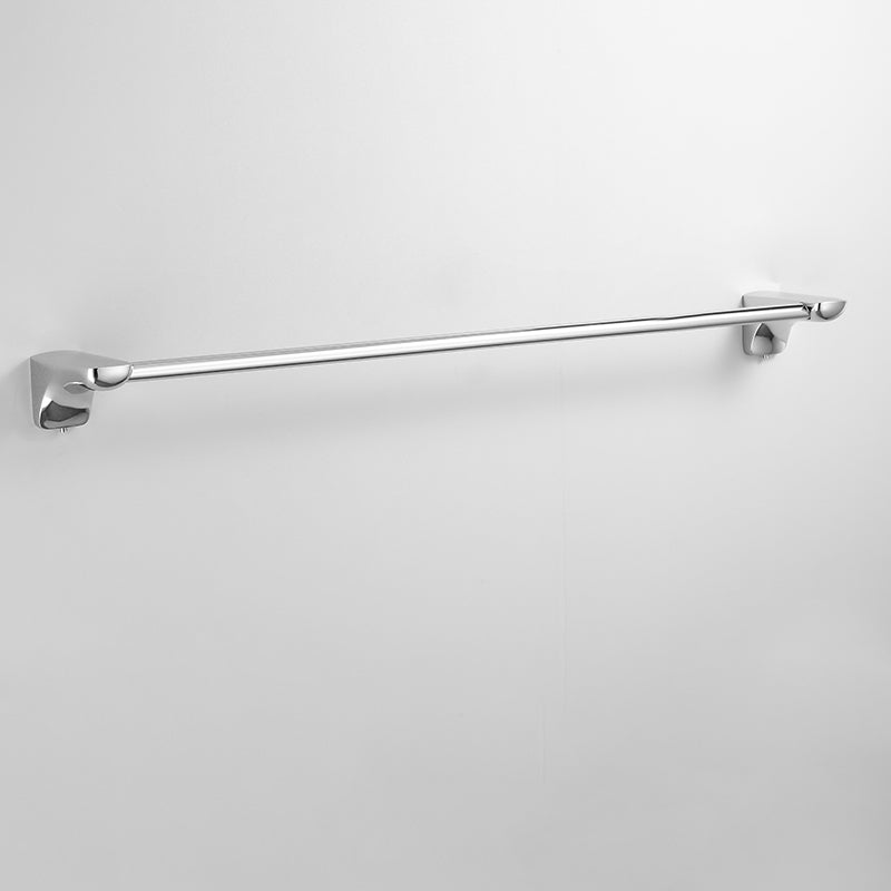 Silver Bathroom Accessories Hardware Set Modern Bathroom Accessory Kit Single Bar Towel Bar (24"L) Clearhalo 'Bathroom Hardware Sets' 'Bathroom Hardware' 'Bathroom Remodel & Bathroom Fixtures' 'bathroom_hardware_sets' 'Home Improvement' 'home_improvement' 'home_improvement_bathroom_hardware_sets' 6997215