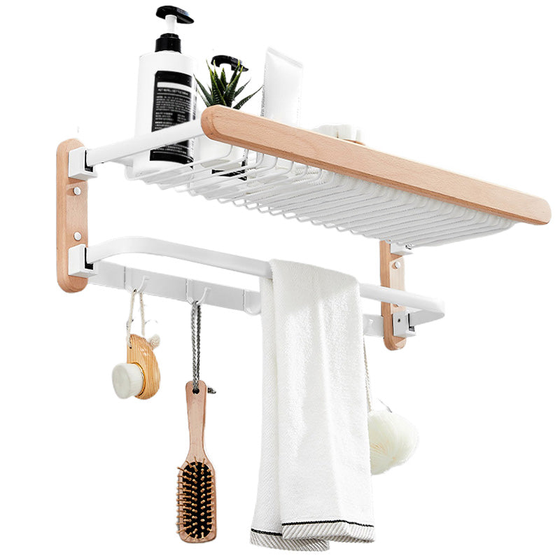 White 7-piece Bathroom Accessory Set Wood and Metal Bathroom Set Clearhalo 'Bathroom Hardware Sets' 'Bathroom Hardware' 'Bathroom Remodel & Bathroom Fixtures' 'bathroom_hardware_sets' 'Home Improvement' 'home_improvement' 'home_improvement_bathroom_hardware_sets' 6997233