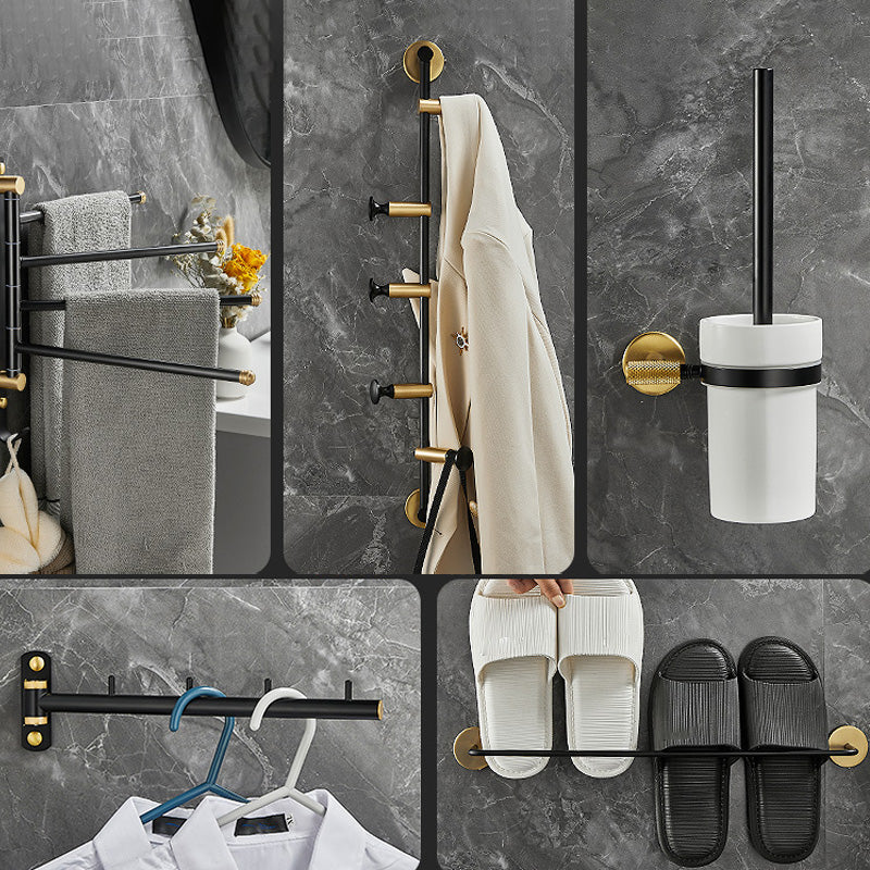 5-Piece Modern Bathroom Accessory Black Brass Bath Hardware Set Clearhalo 'Bathroom Hardware Sets' 'Bathroom Hardware' 'Bathroom Remodel & Bathroom Fixtures' 'bathroom_hardware_sets' 'Home Improvement' 'home_improvement' 'home_improvement_bathroom_hardware_sets' 6997287