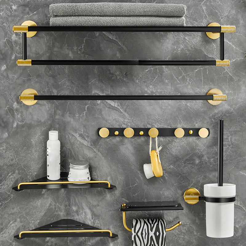 5-Piece Modern Bathroom Accessory Black Brass Bath Hardware Set Clearhalo 'Bathroom Hardware Sets' 'Bathroom Hardware' 'Bathroom Remodel & Bathroom Fixtures' 'bathroom_hardware_sets' 'Home Improvement' 'home_improvement' 'home_improvement_bathroom_hardware_sets' 6997301