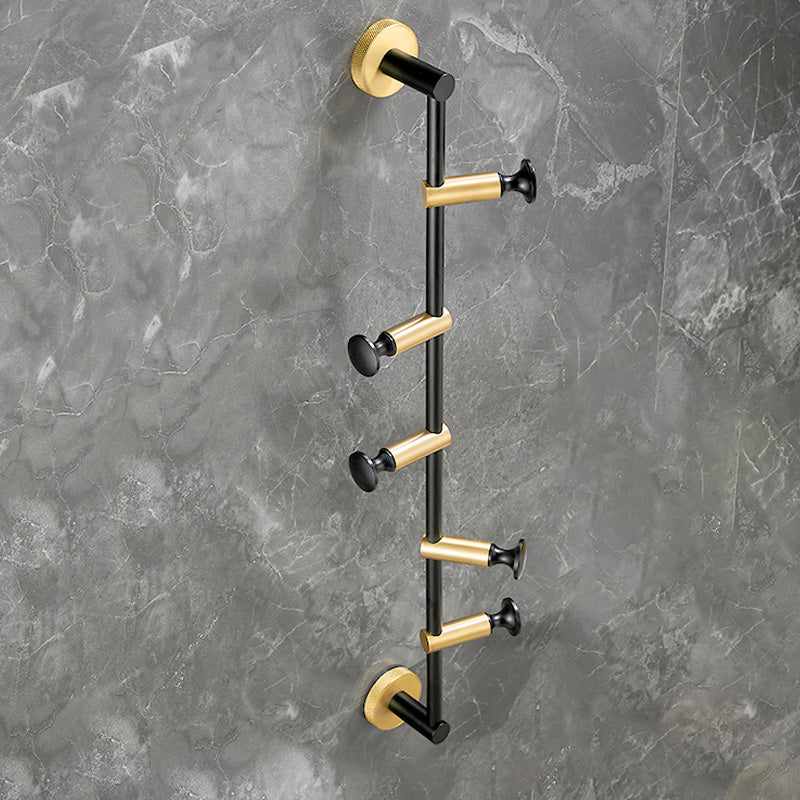 5-Piece Modern Bathroom Accessory Black Brass Bath Hardware Set Vertical Clothes Hook Clearhalo 'Bathroom Hardware Sets' 'Bathroom Hardware' 'Bathroom Remodel & Bathroom Fixtures' 'bathroom_hardware_sets' 'Home Improvement' 'home_improvement' 'home_improvement_bathroom_hardware_sets' 6997314