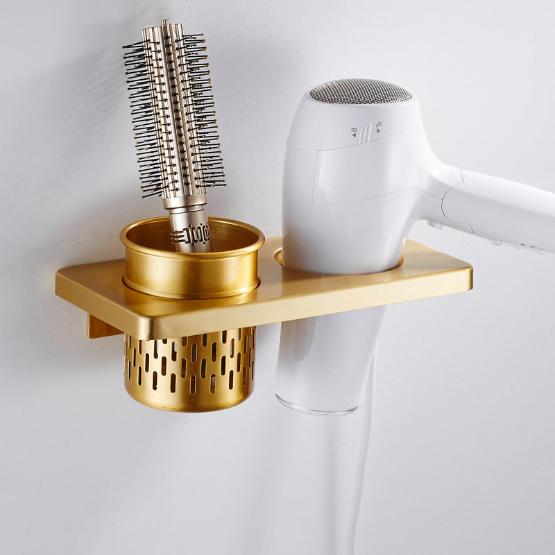 Traditional Bathroom Accessories Hardware Set Gold Bathroom Accessory Kit Hair Dryer Holder Clearhalo 'Bathroom Hardware Sets' 'Bathroom Hardware' 'Bathroom Remodel & Bathroom Fixtures' 'bathroom_hardware_sets' 'Home Improvement' 'home_improvement' 'home_improvement_bathroom_hardware_sets' 6997330