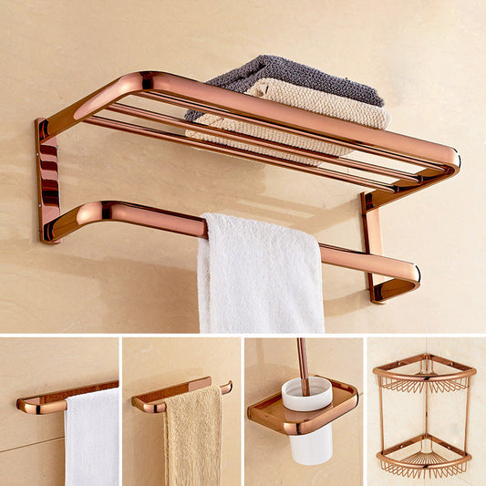 5-Piece Vintage Bathroom Accessory Set Brass Bath Hardware Set Clearhalo 'Bathroom Hardware Sets' 'Bathroom Hardware' 'Bathroom Remodel & Bathroom Fixtures' 'bathroom_hardware_sets' 'Home Improvement' 'home_improvement' 'home_improvement_bathroom_hardware_sets' 6997348