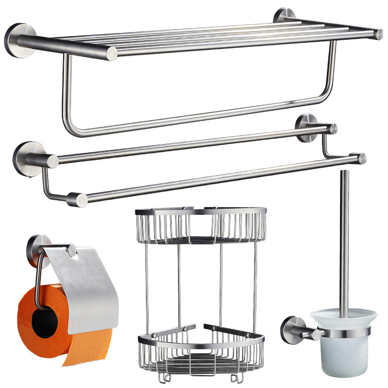 Chrome Traditional Bathroom Hardware Set Stainless Steel Bathroom Set Clearhalo 'Bathroom Hardware Sets' 'Bathroom Hardware' 'Bathroom Remodel & Bathroom Fixtures' 'bathroom_hardware_sets' 'Home Improvement' 'home_improvement' 'home_improvement_bathroom_hardware_sets' 6997416